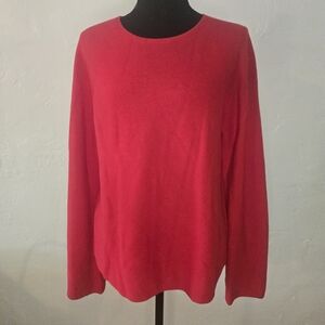 Uniqlo Classic Crew Neck Long Sleeve 100% Cotton Red Sweater Size S